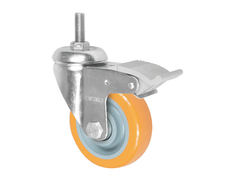 Stem Industrial Caster With Nylon Total Brake