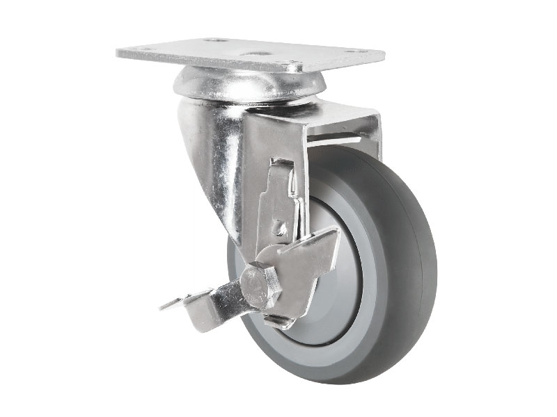 Swivel Caster with Side Brake 125mm TPR Wheel