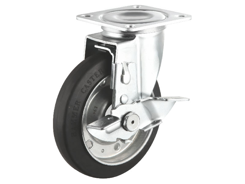 side brake industrial caster wheels